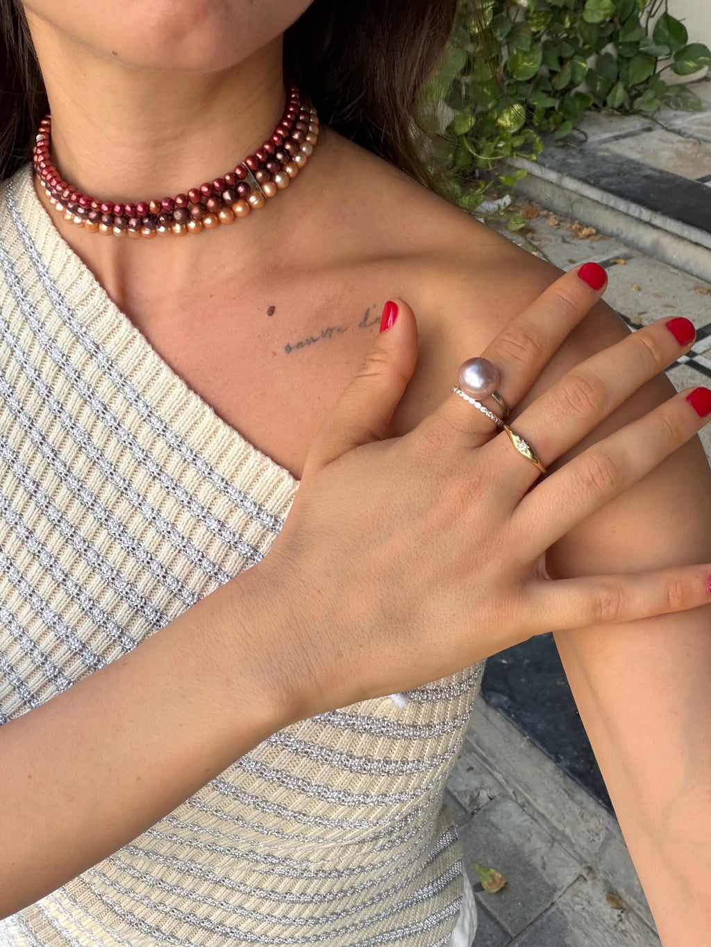 Big Purple Pearl Ring