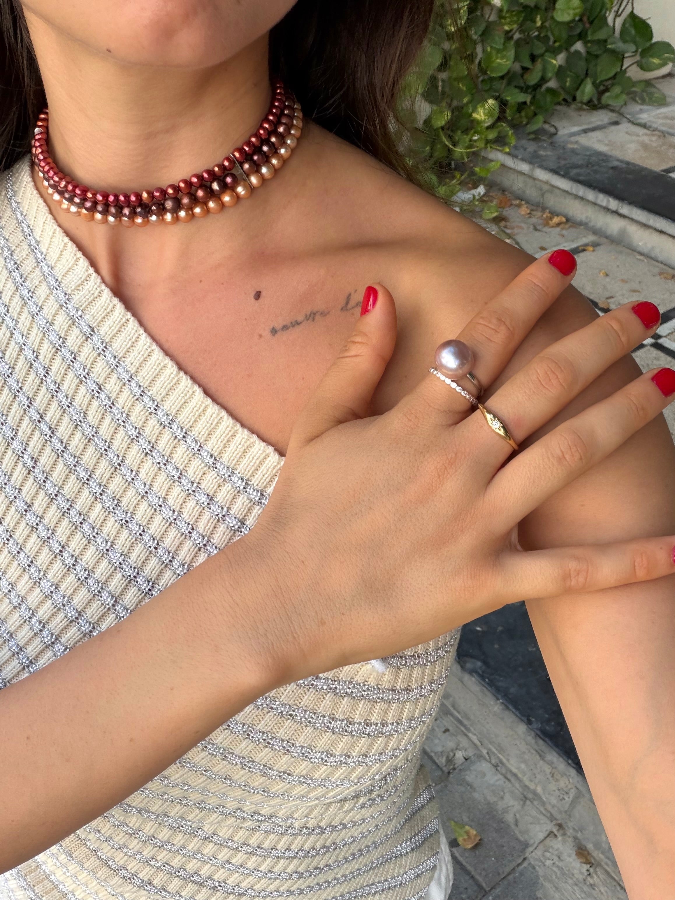 Big Purple Pearl Ring
