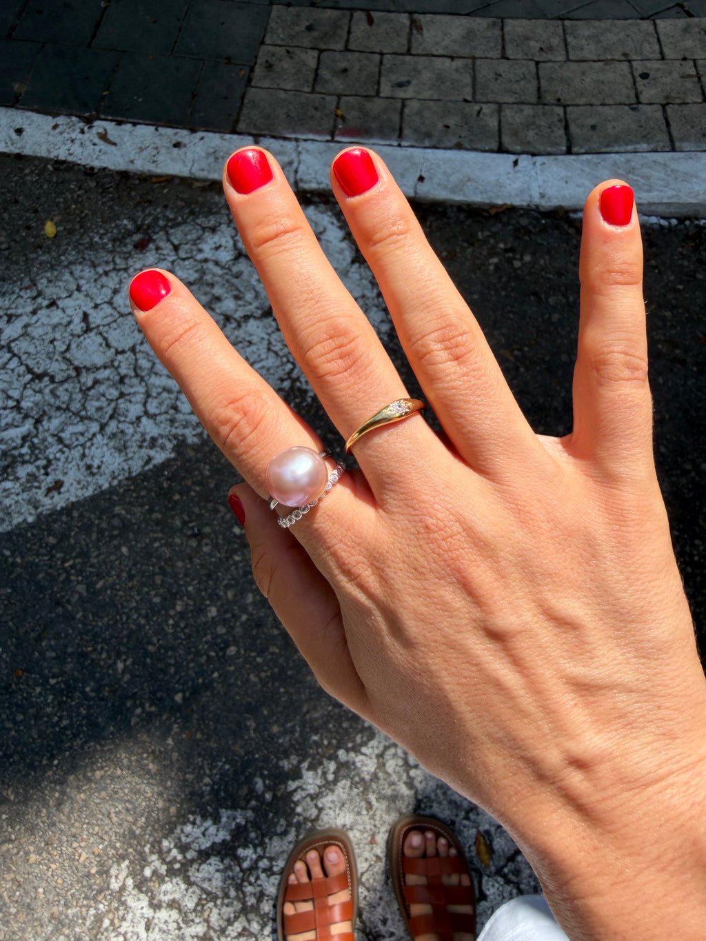 Big Purple Pearl Ring