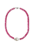 Strong Pink Gemstones + Pearl