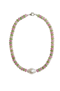 Pink and Green Gemstones + Pearl