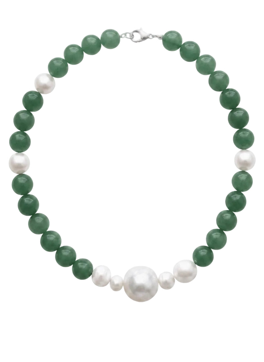 Deep Green Pearl Necklace