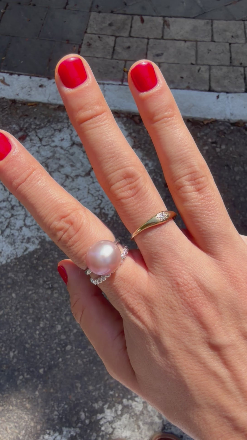 Big Purple Pearl Ring